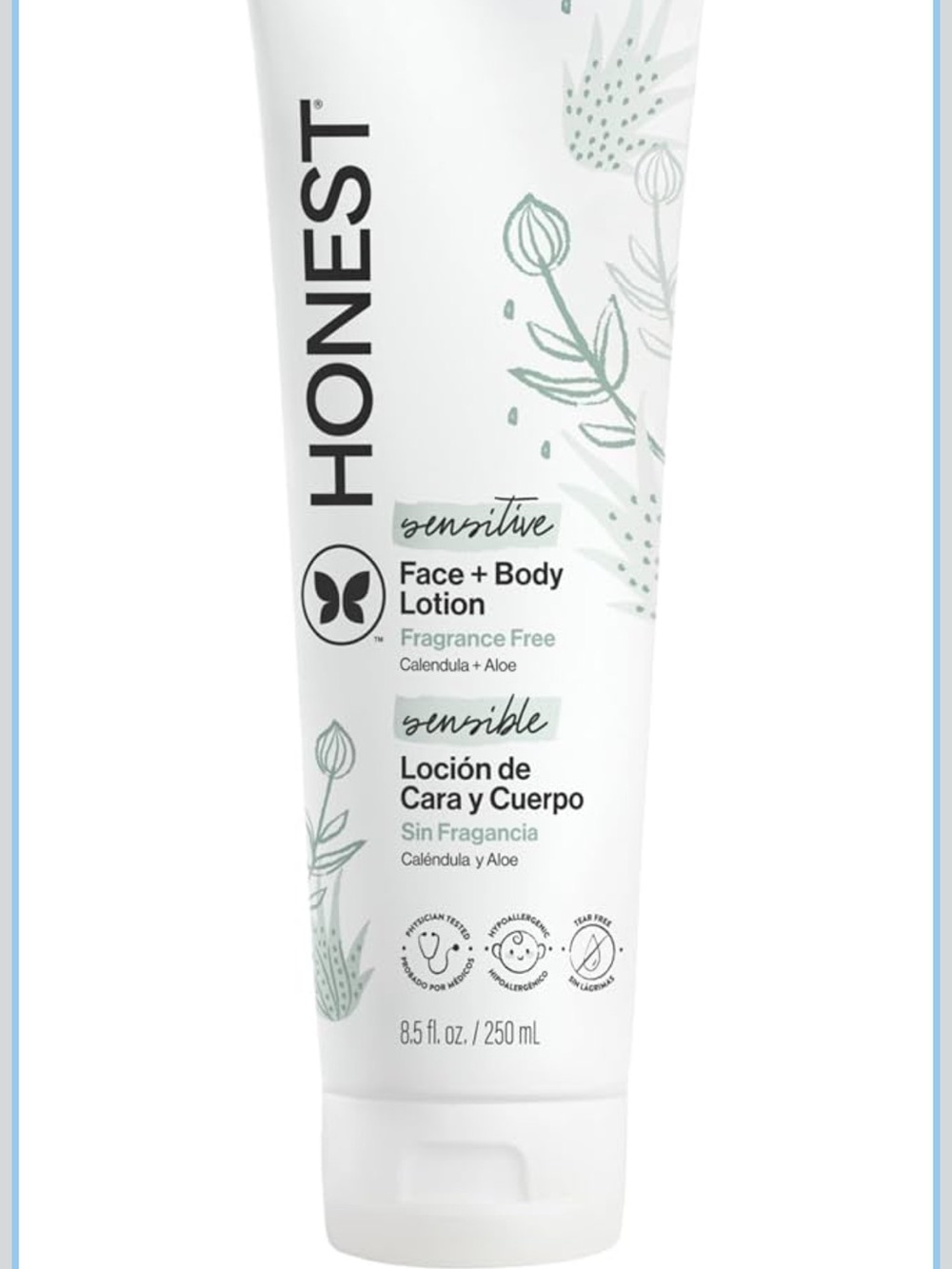 The Honest Company Face and Body Lotion Fragrance Free for Sensitive Skin